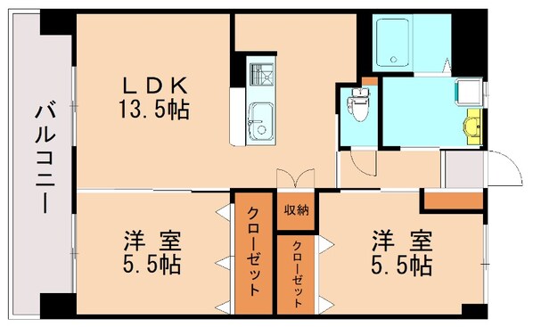 新飯塚駅 徒歩27分 3階の物件間取画像